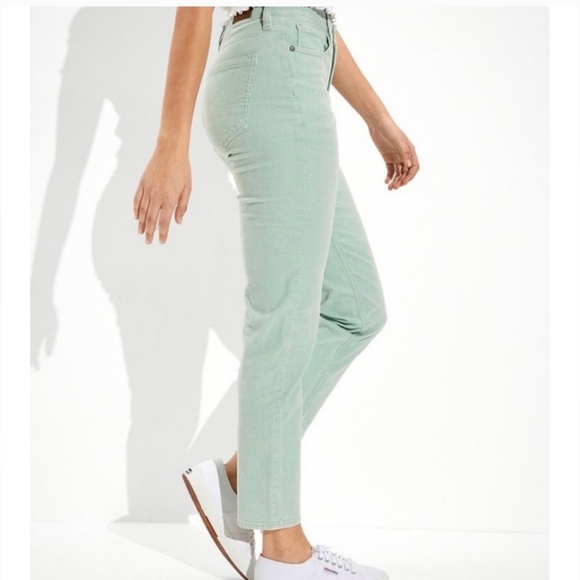 American Eagle Seafoam Green High Rise Stretch Corduroy Jeggings Sz 14/32 NEW - Picture 3 of 16